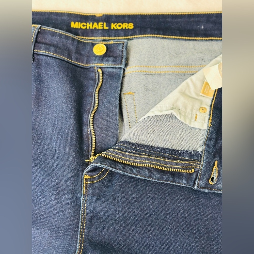 Michael Kors Selma Skinny Jeans In Dark Wash Blue Denim Size 16 - Picture 11 of 12